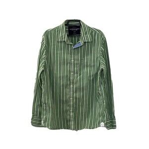 American Eagle Outfitters Men LG Button Down Long Sleeve Shirt Vtg Fit Striped